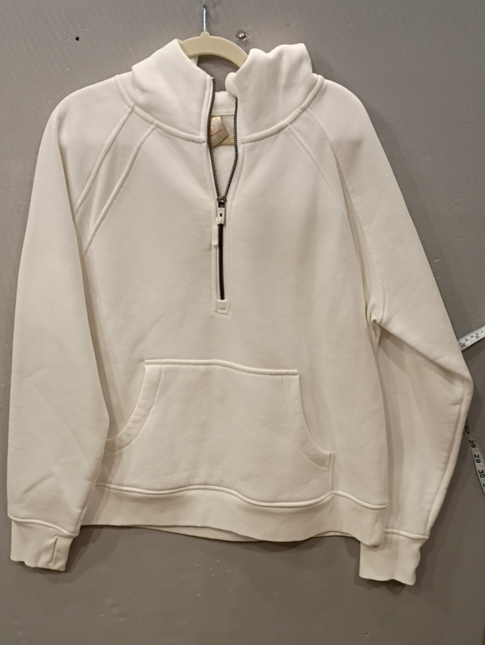 Men's/ Women's L Freely Hoodie Cream Half-Zip Pullover Sweatshirt